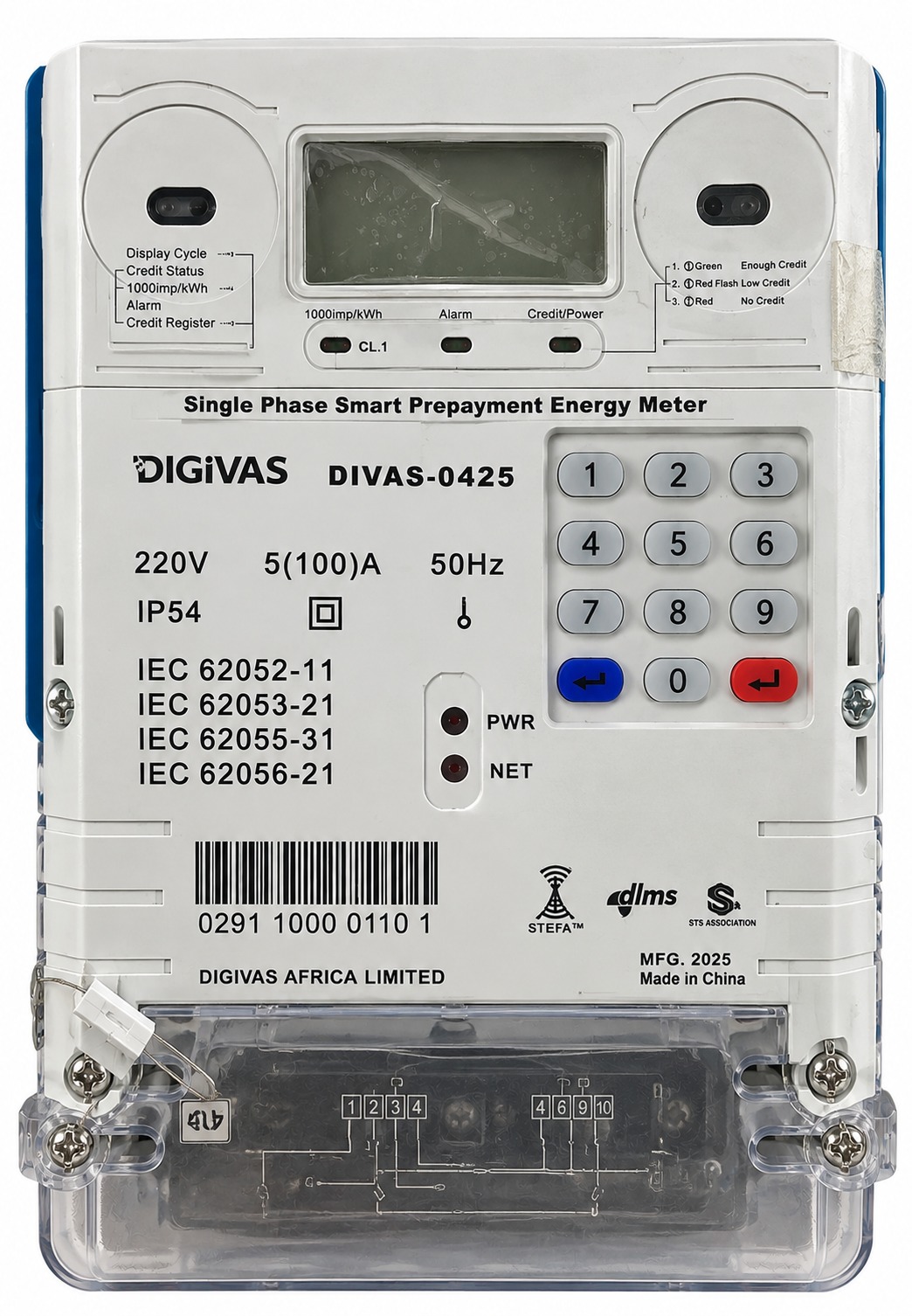 DIGIVAS single phase smart prepayment energy meter